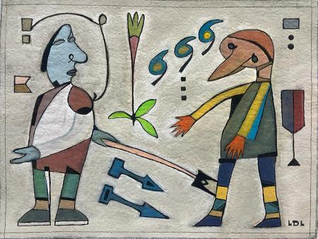 Quadro di David Lehel Senza titolo - mista carta 